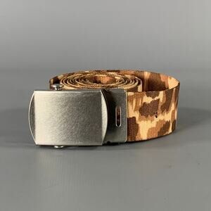 ACNE STUDIOS Size L Tan Black & Grey Animal Print Viscose Long Sleeve Shirt